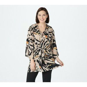 Dennis Basso Black/Gold Printed Woven Beaded